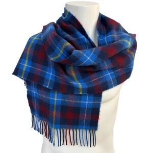 Highland Titles Lambswool Scarf 🇬🇧 – Scotland – Blue Red Tartan